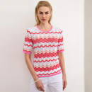 Micha stripe knit, rosa/röd/vit