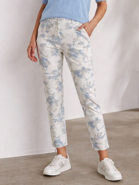 LauRie Taylor flower print blue, 7/8-l�ngd