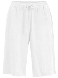 Cityshorts i lin, vit