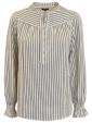 Blus i lcker modell, grddvit/svart