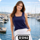 Top i ren bomull. marin